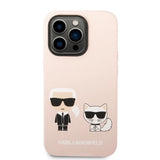 Karl Lagerfeld KLHMP14XSSKCI iPhone 14 Pro Max 6.7" Hardcase lyserød/lyserød Silikon Karl & Choupette Magsafe