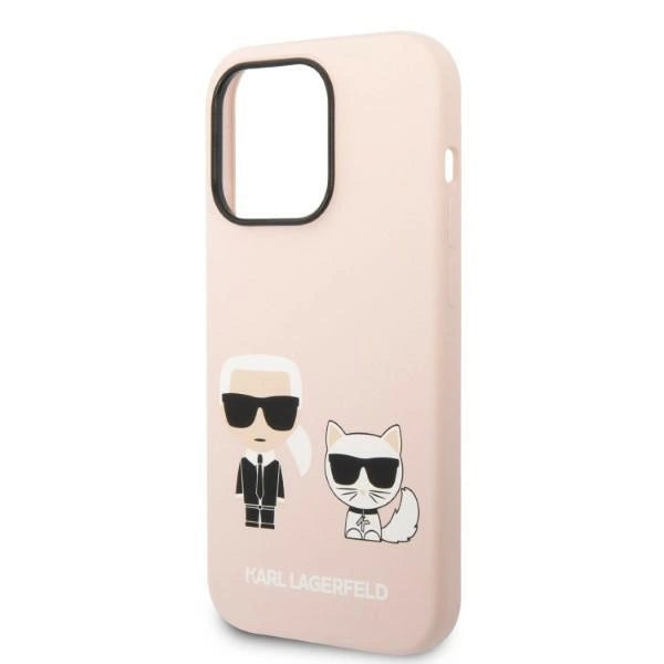 Karl Lagerfeld KLHMP14XSSKCI iPhone 14 Pro Max 6.7" Hardcase lyserød/lyserød Silikon Karl & Choupette Magsafe