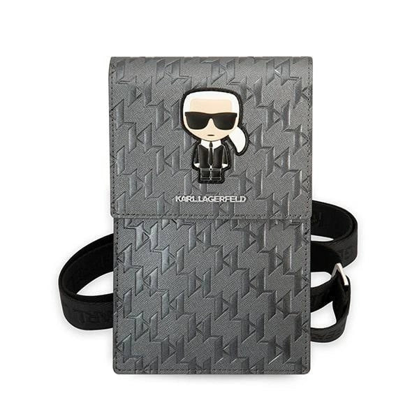 Karl Lagerfeld Ikonik Karl Monogram Patch taske - sølv