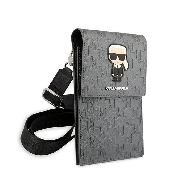 Karl Lagerfeld Ikonik Karl Monogram Patch taske - sølv
