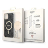 Set Guess GUBPN61H4EACSK Case+Charger iPhone 11 6.1" sort/sort hard case 4G Print MagSafe