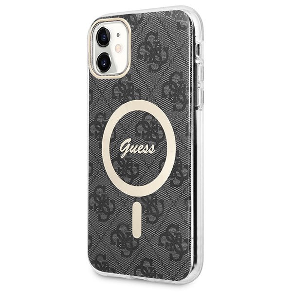 Set Guess GUBPN61H4EACSK Case+Charger iPhone 11 6.1" sort/sort hard case 4G Print MagSafe