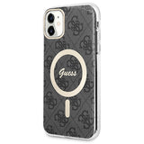Set Guess GUBPN61H4EACSK Case+Charger iPhone 11 6.1" sort/sort hard case 4G Print MagSafe