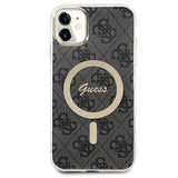 Set Guess GUBPN61H4EACSK Case+Charger iPhone 11 6.1" sort/sort hard case 4G Print MagSafe