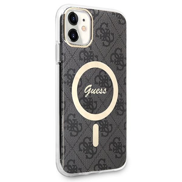 Set Guess GUBPN61H4EACSK Case+Charger iPhone 11 6.1" sort/sort hard case 4G Print MagSafe
