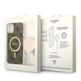 Set Guess GUBPN61H4EACSW Case+Charger iPhone 11 6.1" brun/brun hard case 4G Print MagSafe