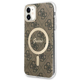 Set Guess GUBPN61H4EACSW Case+Charger iPhone 11 6.1" brun/brun hard case 4G Print MagSafe