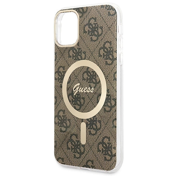 Set Guess GUBPN61H4EACSW Case+Charger iPhone 11 6.1" brun/brun hard case 4G Print MagSafe