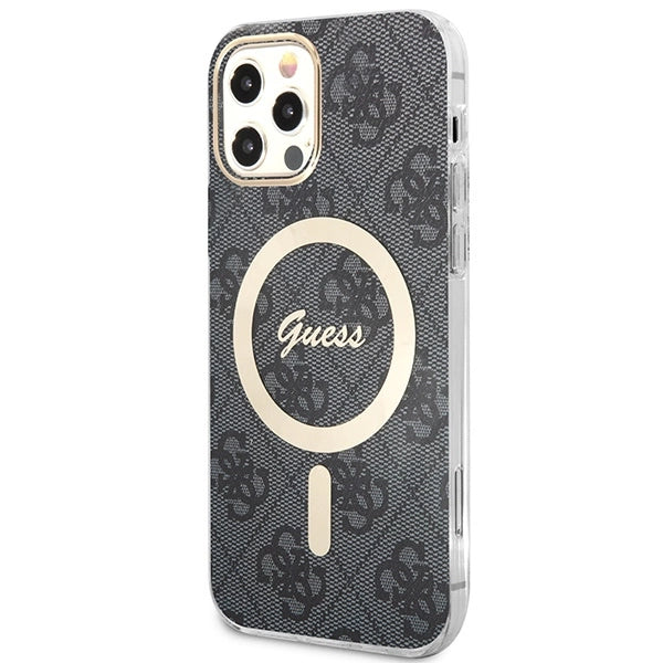 Set Guess GUBPP12MH4EACSK Case+ Charger iPhone 12/12 Pro sort/sort hard case 4G Print MagSafe