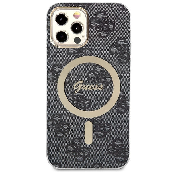 Set Guess GUBPP12MH4EACSK Case+ Charger iPhone 12/12 Pro sort/sort hard case 4G Print MagSafe