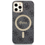 Set Guess GUBPP12MH4EACSK Case+ Charger iPhone 12/12 Pro sort/sort hard case 4G Print MagSafe
