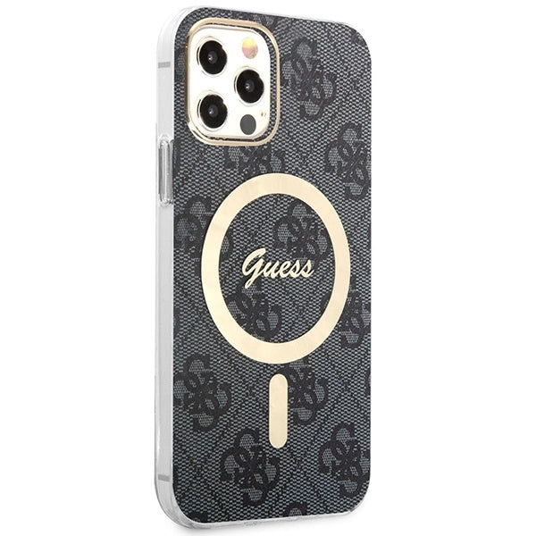 Set Guess GUBPP12MH4EACSK Case+ Charger iPhone 12/12 Pro sort/sort hard case 4G Print MagSafe