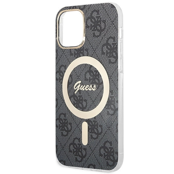 Set Guess GUBPP12MH4EACSK Case+ Charger iPhone 12/12 Pro sort/sort hard case 4G Print MagSafe