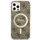Set Guess GUBPP12MH4EACSW Case+ Charger iPhone 12/12 Pro brun/brun hard case 4G Print MagSafe