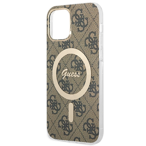 Set Guess GUBPP12MH4EACSW Case+ Charger iPhone 12/12 Pro brun/brun hard case 4G Print MagSafe
