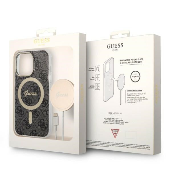Set Guess GUBPP13XH4EACSK Case+ Charger iPhone 13 Pro Max sort/sort hard case 4G Print MagSafe
