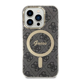 Set Guess GUBPP14LH4EACSK Case+ Charger iPhone 14 Pro 6,1" sort/sort hard case 4G Print MagSafe