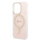 Set Guess GUBPP14LH4EACSP Case+ Charger iPhone 14 Pro 6,1" pink/pink hard case 4G Print MagSafe