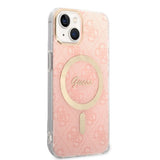 Set Guess GUBPP14MH4EACSP Case+ Charger iPhone 14 Plus 6,7" pink/pink hard case 4G Print MagSafe