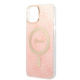 Set Guess GUBPP14MH4EACSP Case+ Charger iPhone 14 Plus 6,7" pink/pink hard case 4G Print MagSafe