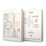 Set Guess GUBPP14MHMEACSH Case+ Charger iPhone 14 Plus 6,7" hvid/hvid hårdkasse Marble MagSafe