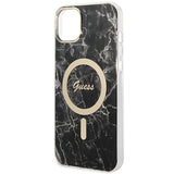 Set Guess GUBPP14MHMEACSK Case+ Charger iPhone 14 Plus 6,7" sort/sort hårdkasse Marble MagSafe