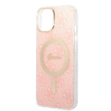 Set Guess GUBPP14SH4EACSP Case+ Charger iPhone 14 6.1" pink/pink hard case 4G Print MagSafe