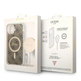 Set Guess GUBPP14SH4EACSW Case+ Charger iPhone 14 6.1" brun/brun hard case 4G Print MagSafe