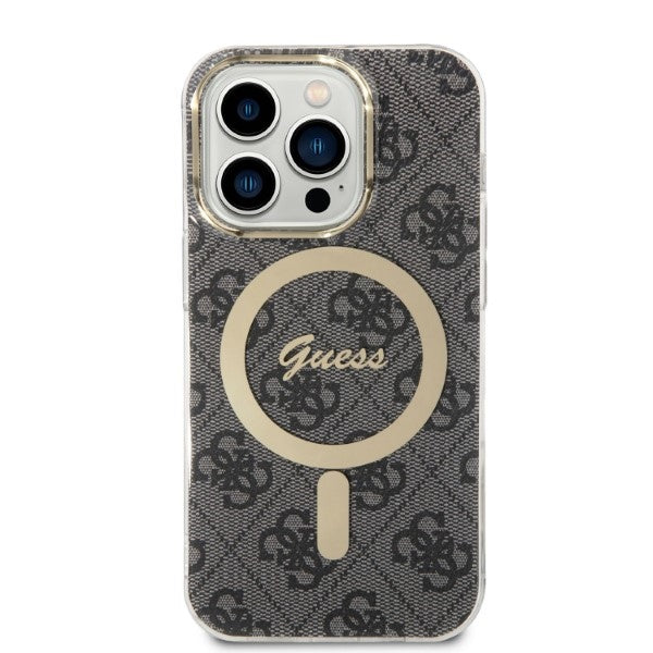 Set Guess GUBPP14XH4EACSK Case+ Charger iPhone 14 Pro Max 6,7" sort/sort hard case 4G Print MagSafe