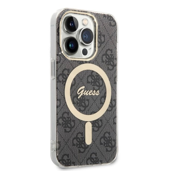 Set Guess GUBPP14XH4EACSK Case+ Charger iPhone 14 Pro Max 6,7" sort/sort hard case 4G Print MagSafe