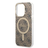 Set Guess GUBPP14XH4EACSW Case+ Charger iPhone 14 Pro Max 6,7" brun/brun hard case 4G Print MagSafe
