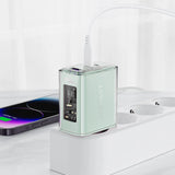 Acefast oplader GaN 65W 3 porte (1xUSB, 2xUSB C) lilla (A45)