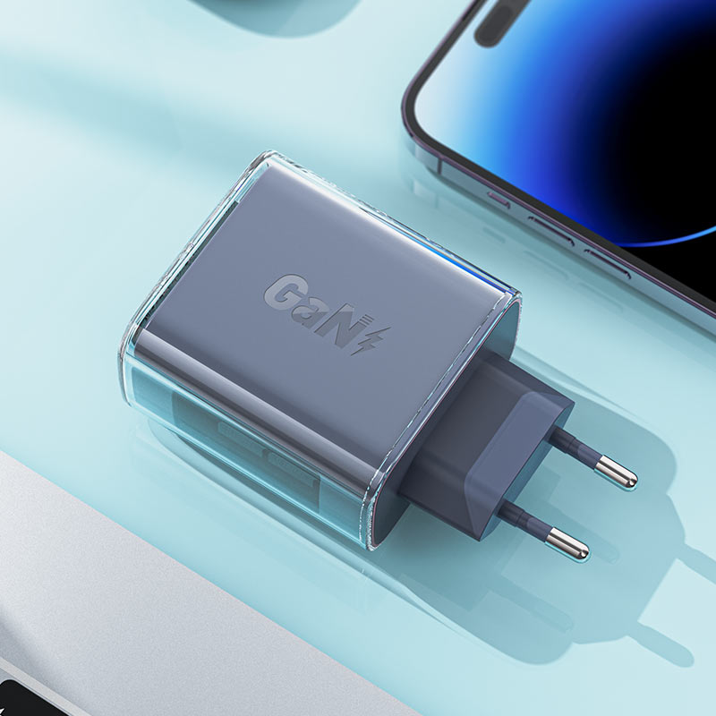 Acefast GaN charger 65W 3 ports (1xUSB, 2xUSB C) green (A45)