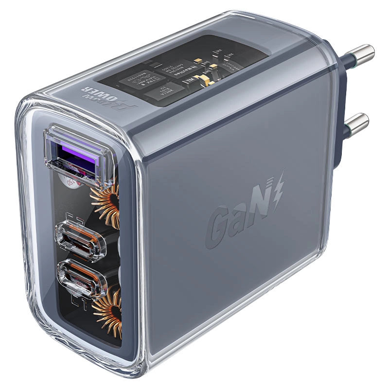 Acefast oplader GaN 65W 3 porte (1xUSB, 2xUSB C) grøn (A45)