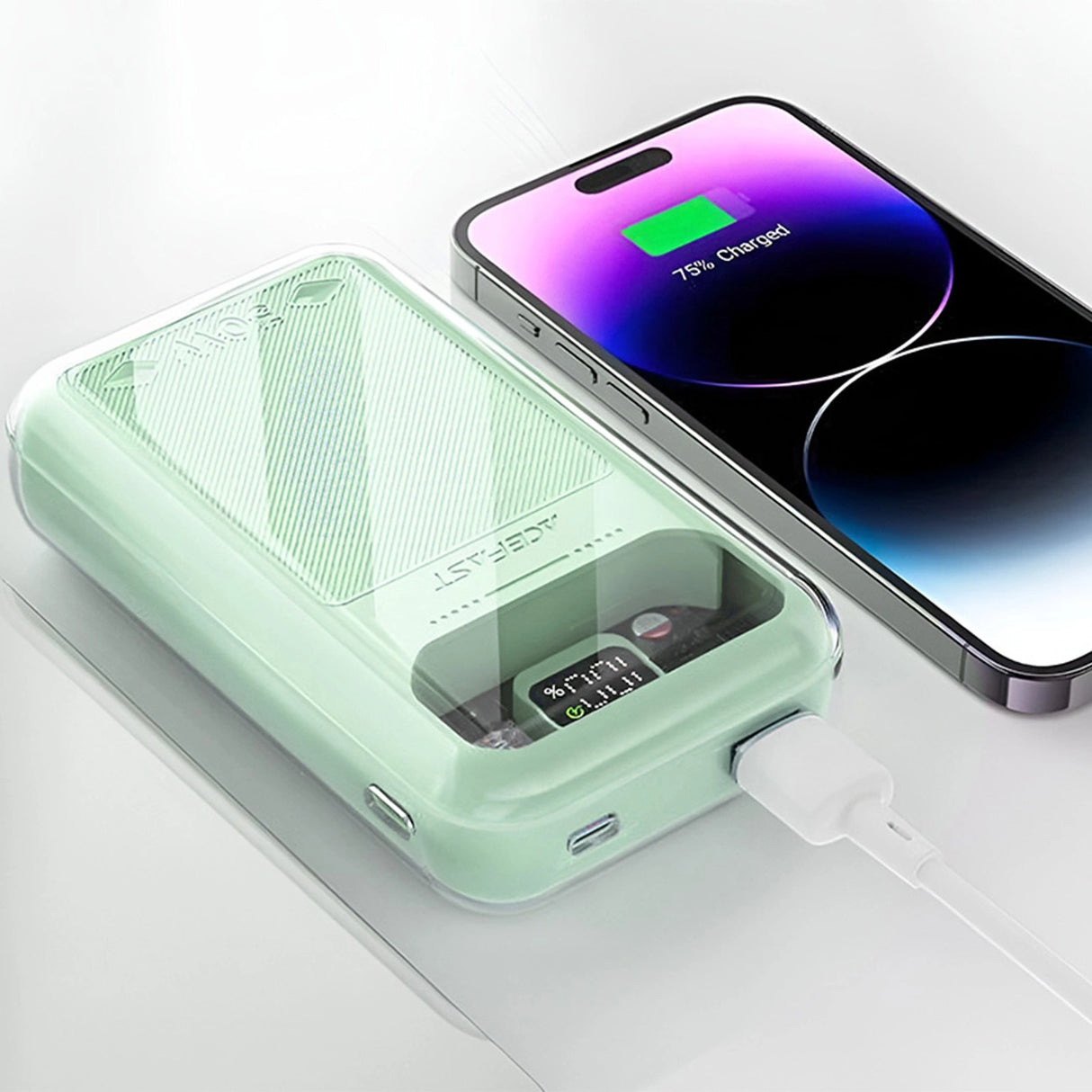 Acefast powerbank 20000mAh Sparkling Series hurtig opladning 30W grøn (M2)