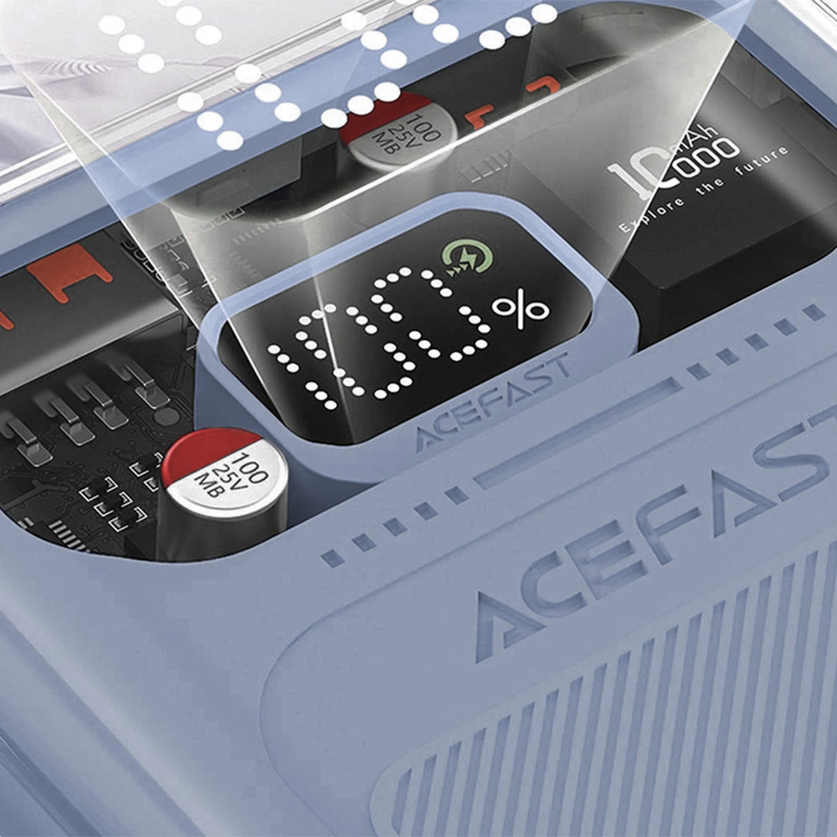 Acefast powerbank 10000mAh Sparkling Series hurtig opladning 30W grå (M1)