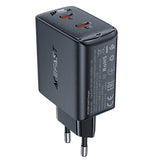 Hurtig opladning GaN 35W PD 2x USB C Acefast A49 - sort