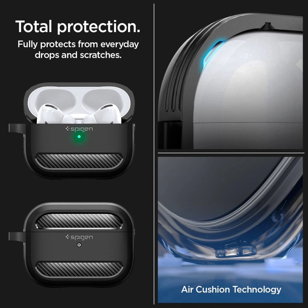 Spigen Rugged Armor Case til Apple AirPods Pro 1 / 2 - Matte Black