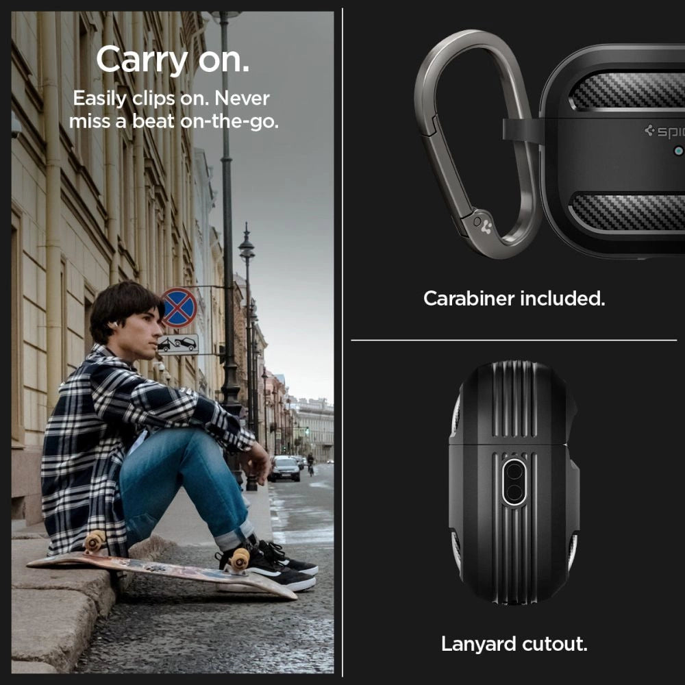 Spigen Rugged Armor Case til Apple AirPods Pro 1 / 2 - Matte Black