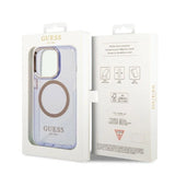 Guess Gold Outline Translucent MagSafe Case til iPhone 14 Pro Max 6.7" - Purpur