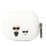 Karl Lagerfeld KLACAPSILKCW AirPods Pro cover hvid/hvid Silikon Karl & Choupette