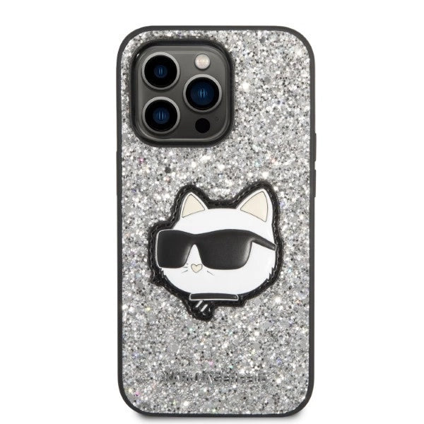 Karl Lagerfeld KLHCP14LG2CPS iPhone 14 Pro 6.1" sølv/sølv hardcase Glitter Choupette Patch