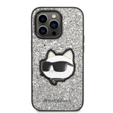 Karl Lagerfeld KLHCP14LG2CPS iPhone 14 Pro 6.1" sølv/sølv hardcase Glitter Choupette Patch