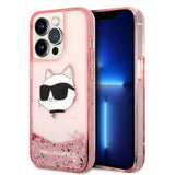 Karl Lagerfeld KLHCP14LLNCHCP iPhone 14 Pro 6,1" pink/pink hardcase Glitter Choupette Head