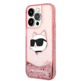 Karl Lagerfeld KLHCP14LLNCHCP iPhone 14 Pro 6,1" pink/pink hardcase Glitter Choupette Head