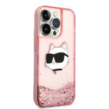 Karl Lagerfeld KLHCP14LLNCHCP iPhone 14 Pro 6,1" pink/pink hardcase Glitter Choupette Head
