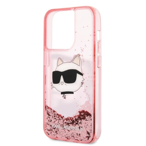 Karl Lagerfeld KLHCP14LLNCHCP iPhone 14 Pro 6,1" pink/pink hardcase Glitter Choupette Head
