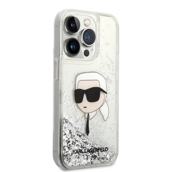 Karl Lagerfeld KLHCP14LLNKHCH iPhone 14 Pro 6,1" sølv/sølv hardcase Glitter Karl Head