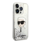 Karl Lagerfeld KLHCP14LLNKHCH iPhone 14 Pro 6,1" sølv/sølv hardcase Glitter Karl Head