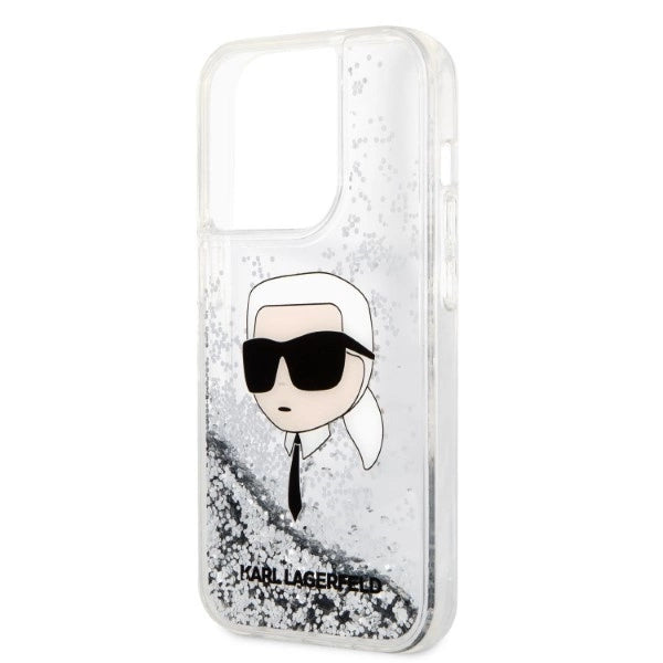 Karl Lagerfeld KLHCP14LLNKHCH iPhone 14 Pro 6,1" sølv/sølv hardcase Glitter Karl Head